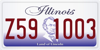 IL license plate Z591003