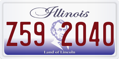 IL license plate Z592040
