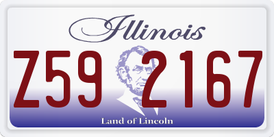 IL license plate Z592167