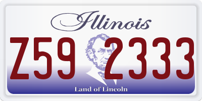 IL license plate Z592333