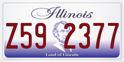 IL license plate Z592377