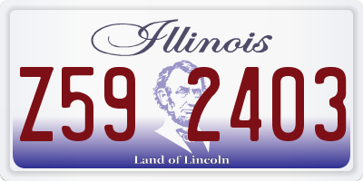 IL license plate Z592403