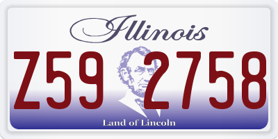 IL license plate Z592758