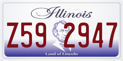 IL license plate Z592947