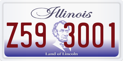 IL license plate Z593001