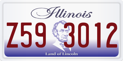 IL license plate Z593012