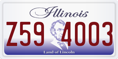 IL license plate Z594003
