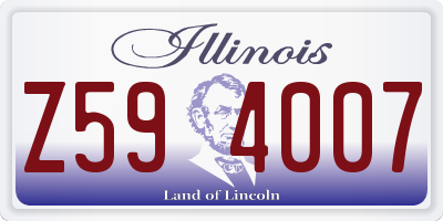 IL license plate Z594007