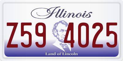 IL license plate Z594025