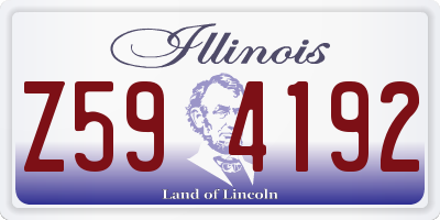 IL license plate Z594192