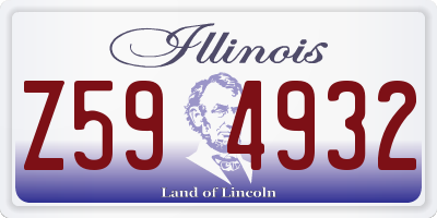 IL license plate Z594932