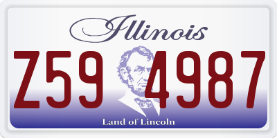 IL license plate Z594987