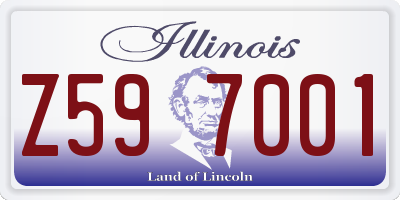 IL license plate Z597001