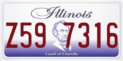 IL license plate Z597316