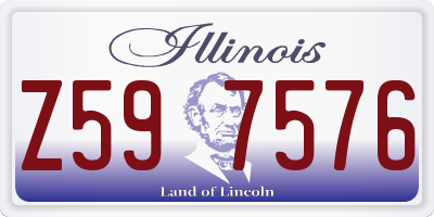 IL license plate Z597576
