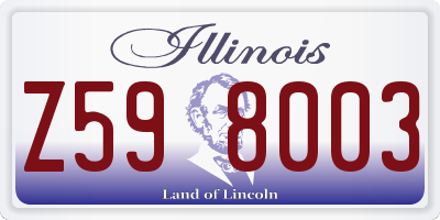 IL license plate Z598003