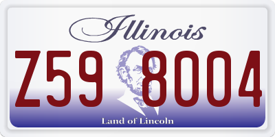 IL license plate Z598004