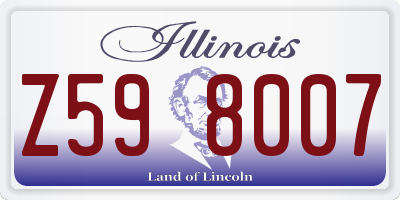 IL license plate Z598007