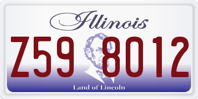 IL license plate Z598012