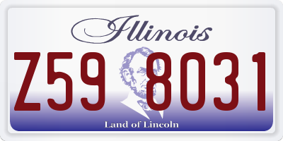 IL license plate Z598031