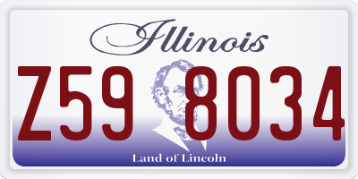 IL license plate Z598034