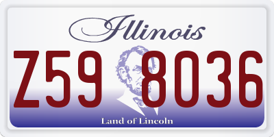 IL license plate Z598036