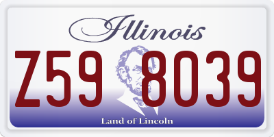 IL license plate Z598039