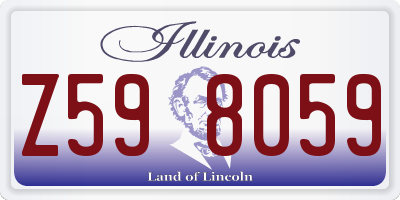 IL license plate Z598059