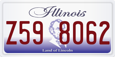IL license plate Z598062