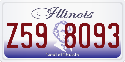 IL license plate Z598093