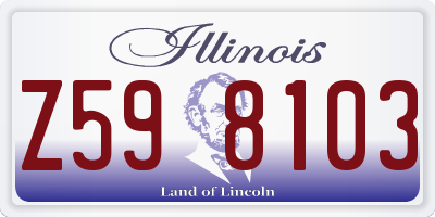 IL license plate Z598103