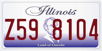 IL license plate Z598104