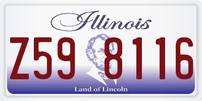 IL license plate Z598116
