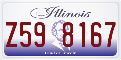 IL license plate Z598167