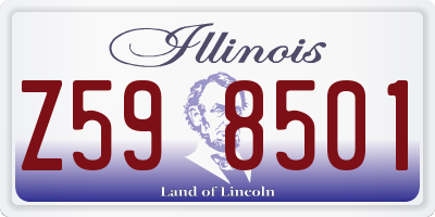 IL license plate Z598501