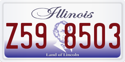 IL license plate Z598503