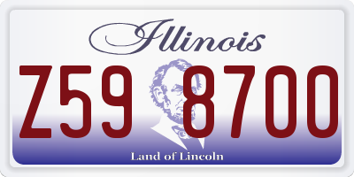 IL license plate Z598700