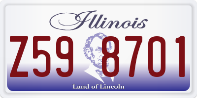 IL license plate Z598701