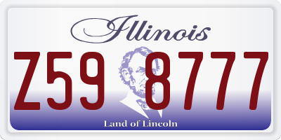 IL license plate Z598777