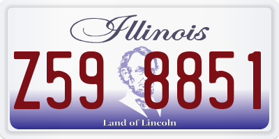 IL license plate Z598851