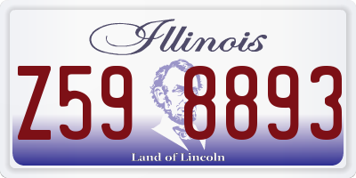 IL license plate Z598893