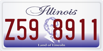 IL license plate Z598911