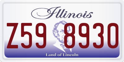 IL license plate Z598930