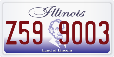 IL license plate Z599003