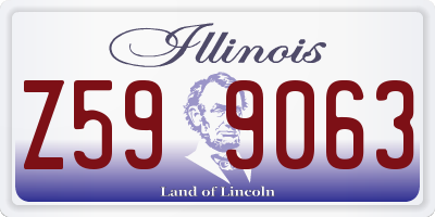 IL license plate Z599063