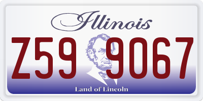 IL license plate Z599067