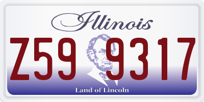 IL license plate Z599317