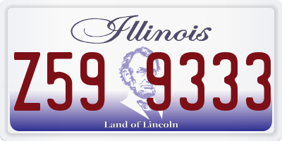 IL license plate Z599333
