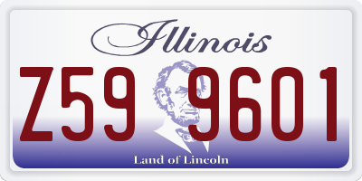 IL license plate Z599601