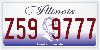 IL license plate Z599777